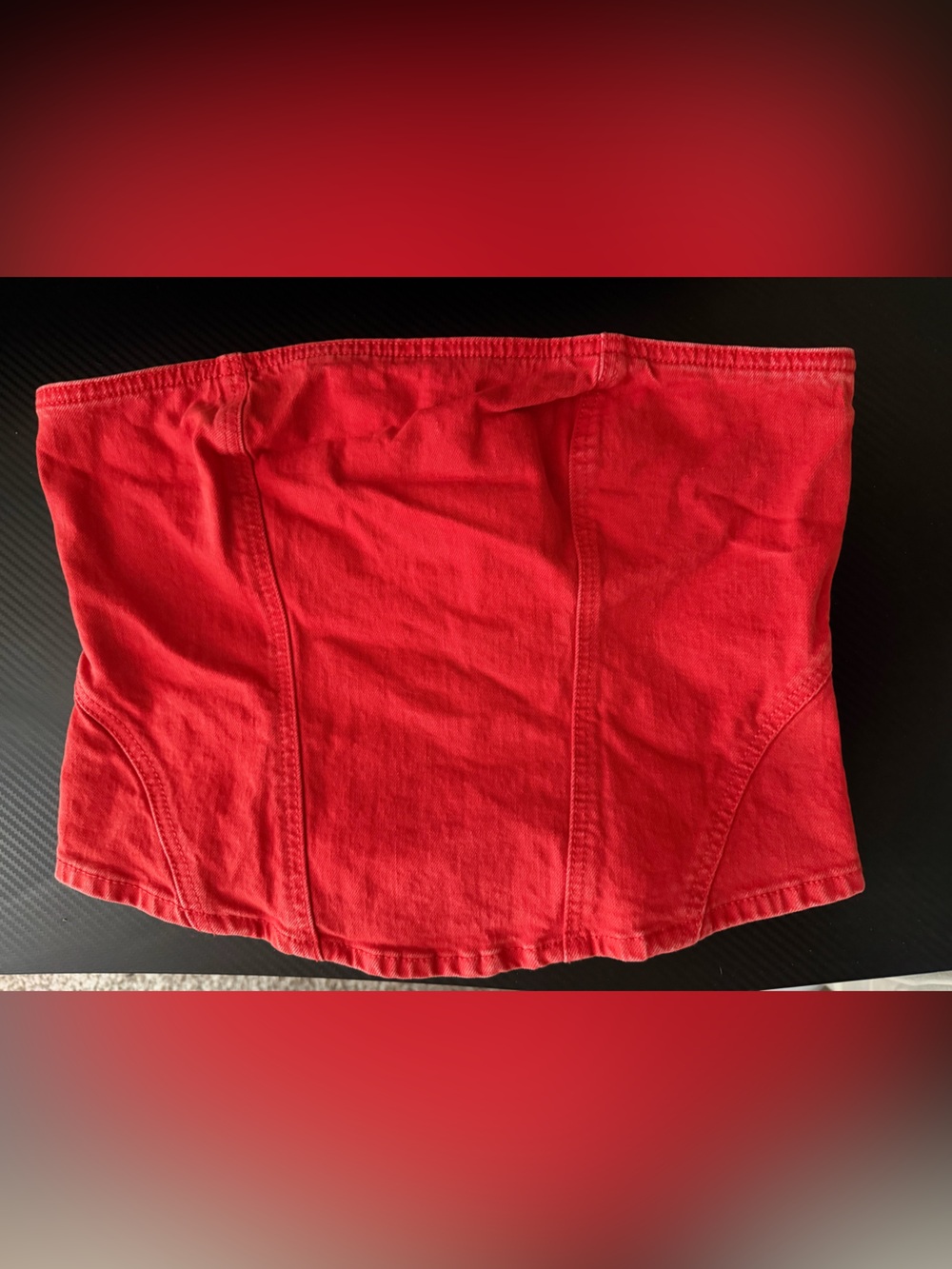 Target Red Cotton Strapless Crop Top